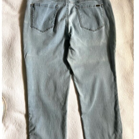 Light blue stretch denim capris - Picture 2 of 4